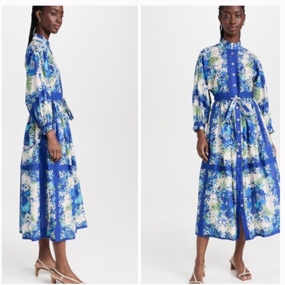 Cara Cara Beatrice Dress – Size L • Long Sleeve Floral Midi Dress